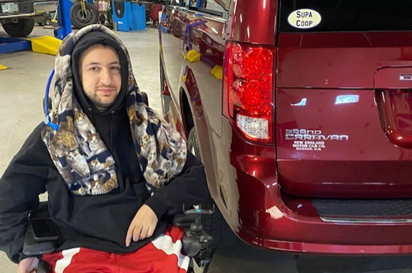 After months of fundraising, disabled Nashua man introduced to his new